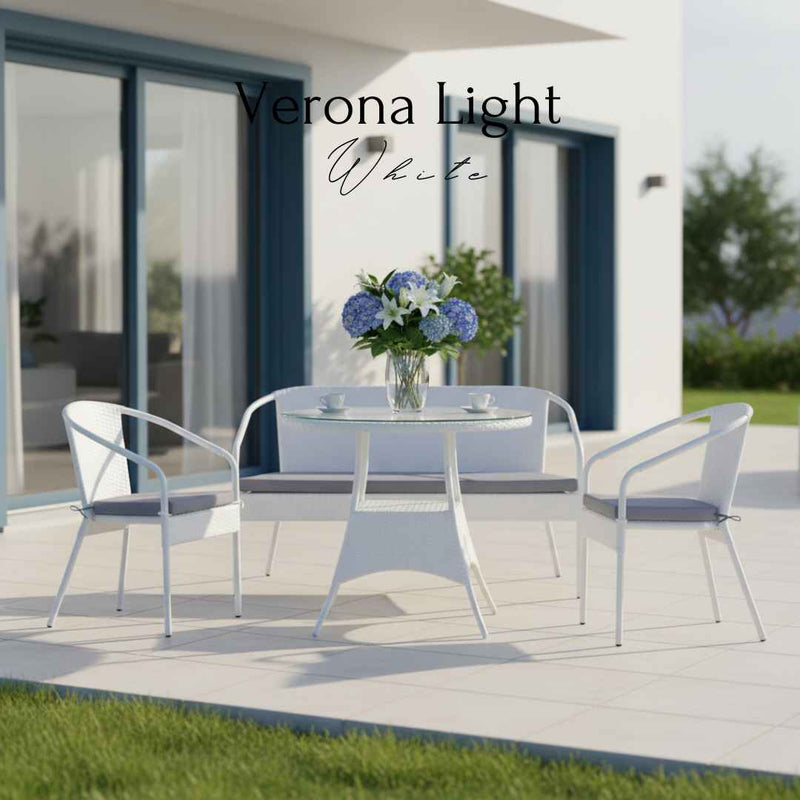 Sedia in rattan sintetico VERONA LIGHT Terico. Colore: bianco