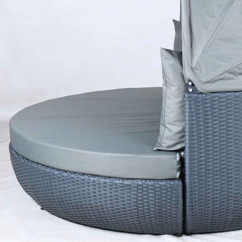 Letto da giardino intrecciato grande BONNI Terico. Colore: grafite