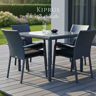 Sedia in rattan  sintetico KIPRUS Terico. Colore: grafite