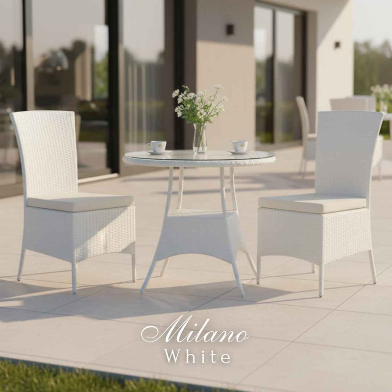 Sedia in rattan sintetico MILANO Terico. Colore: bianco