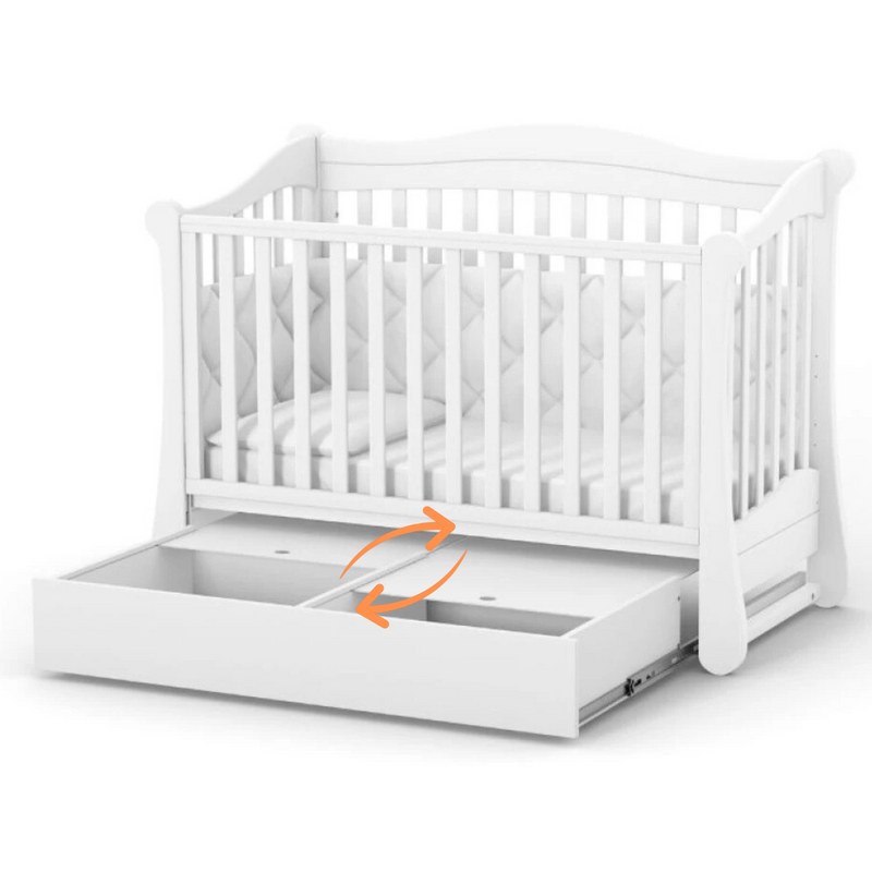 Lettino per neonati affiancabile al letto dei genitori Flatti Gekko 120x60. Può essere dotato di ruote oppure di meccanismo a dondolo per cullare il bambino. Colore: vanilia latte