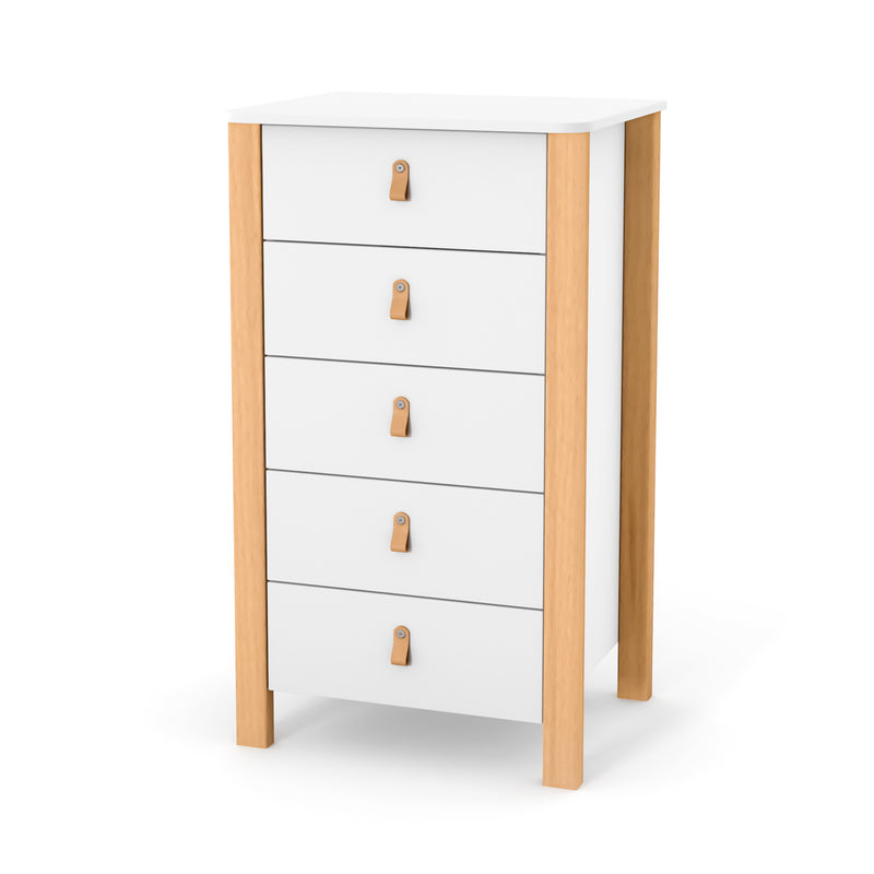 Cassettiera per bambini Zukko 600 Gekko Kids. Colore bianco-legno naturale.