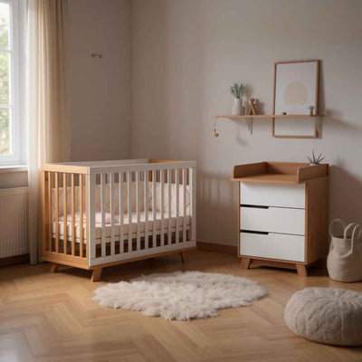 Lettino per bambini Lussi Gekko Kids 120x60. Colore: bianco - legno naturale