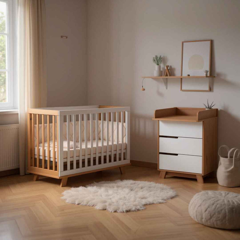Lettino per bambini Lussi Gekko Kids 120x60. Colore: bianco - legno naturale