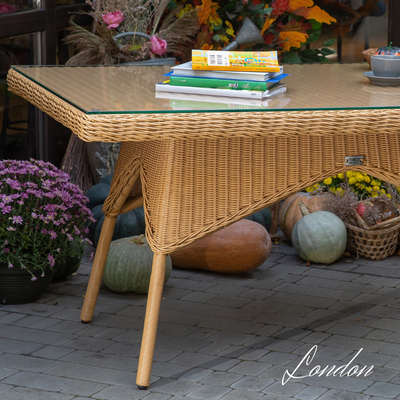 Tavolo in rattan sintetico LONDON. Colore: beige