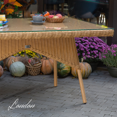 Tavolo in rattan sintetico LONDON. Colore: beige