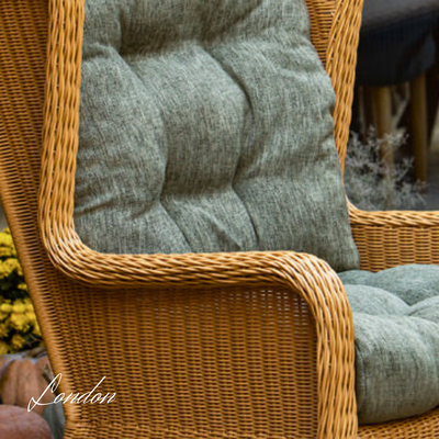 Grande poltrona in rattan sintetico LONDON. Colore: beige