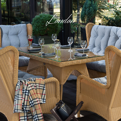 Tavolo in rattan sintetico LONDON. Colore: beige