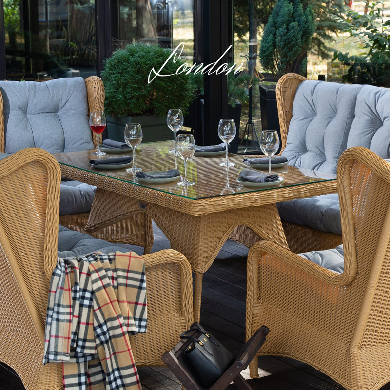 Tavolo in rattan sintetico LONDON. Colore: beige