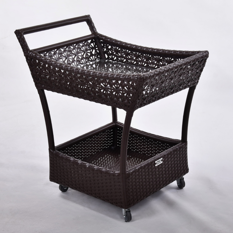 Carrello da servizio in rattan KAIR.