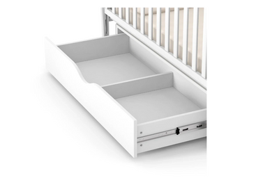Lettino per neonati affiancabile al letto Rinbo Gekko 120x60. Può essere utilizzata con ruote oppure con meccanismo a dondolo per cullare delicatamente il bambino. Colore bianco.