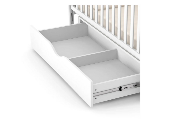 Lettino per neonati affiancabile al letto Rinbo Gekko 120x60. Può essere utilizzata con ruote oppure con meccanismo a dondolo per cullare delicatamente il bambino. Colore bianco.