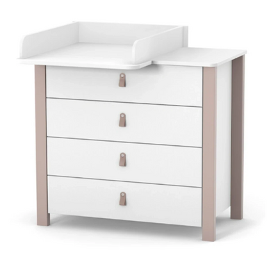 Cassettiera per bambini ZUKKO 900 Gekko Kids. Colore bianco-beige.