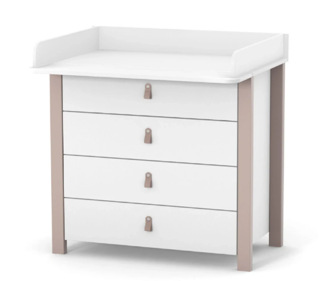 Cassettiera per bambini ZUKKO 900 Gekko Kids. Colore bianco-beige.