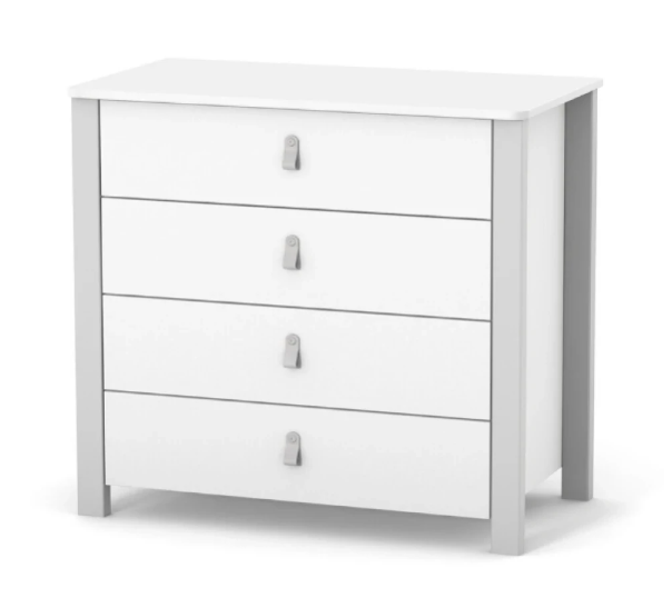 Cassettiera per bambini ZUKKO 900 Gekko Kids. Colore bianco-grigio.