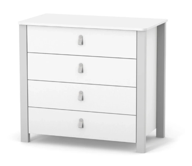 Cassettiera per bambini ZUKKO 900 Gekko Kids. Colore bianco-grigio.