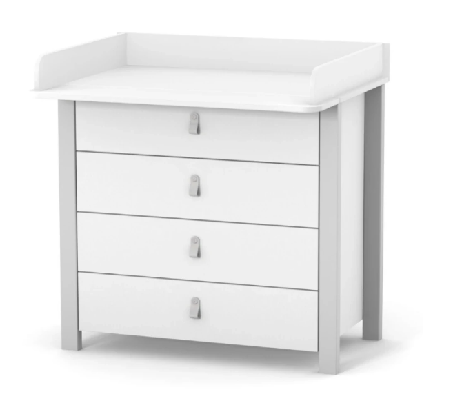 Cassettiera per bambini ZUKKO 900 Gekko Kids. Colore bianco-grigio.