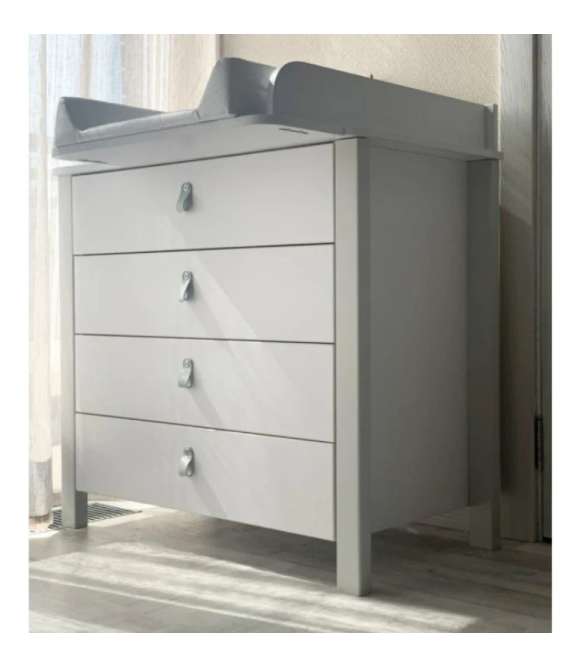 Cassettiera per bambini ZUKKO 900 Gekko Kids. Colore bianco-grigio.
