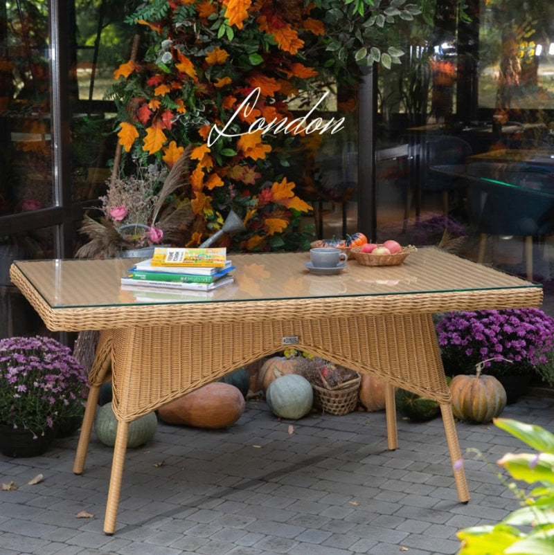 Tavolo in rattan sintetico LONDON. Colore: beige