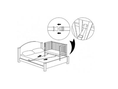 Lettino per neonati affiancabile al letto Zukko Soft Gekko 120x60. Crescita modulare – dotata di funzione di trasformazione. Può essere utilizzata con ruote oppure con meccanismo a dondolo per favorire il sonno. Colore beije e bianco.
