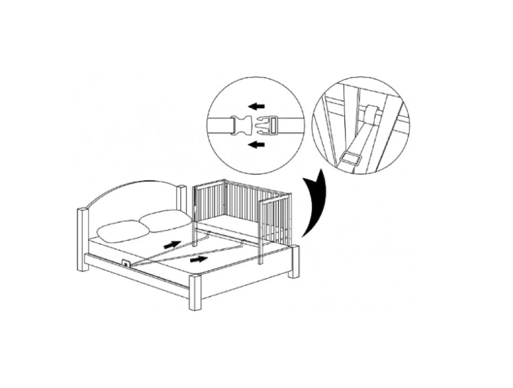 Lettino per neonati affiancabile al letto Zukko Soft Gekko 120x60. Crescita modulare – dotata di funzione di trasformazione. Può essere utilizzata con ruote oppure con meccanismo a dondolo per favorire il sonno. Colore beije e bianco.