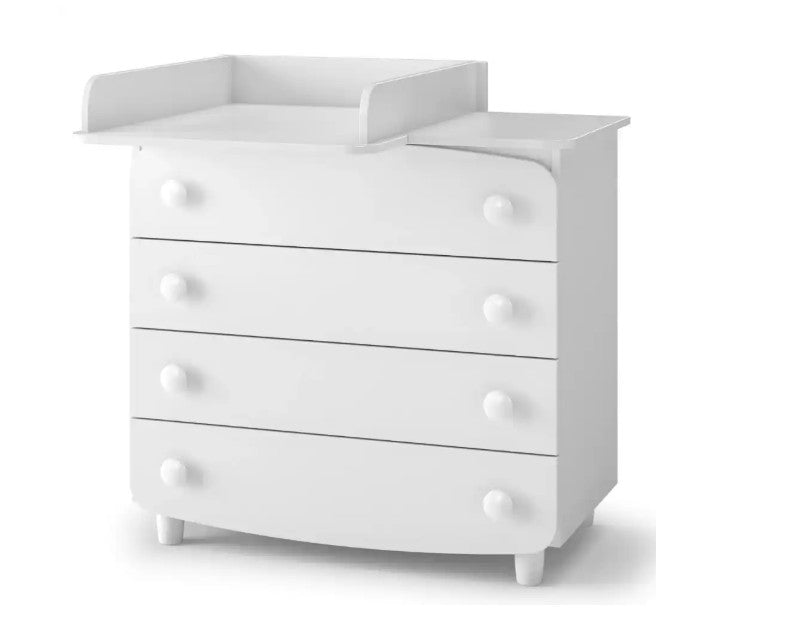 Cassettiera per bambini Lappi Gekko Kids, 90x49x81 cm. Colore: bianco