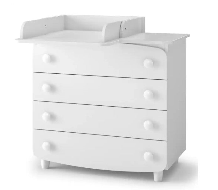 Cassettiera per bambini Lappi Gekko Kids, 90x49x81 cm. Colore: bianco