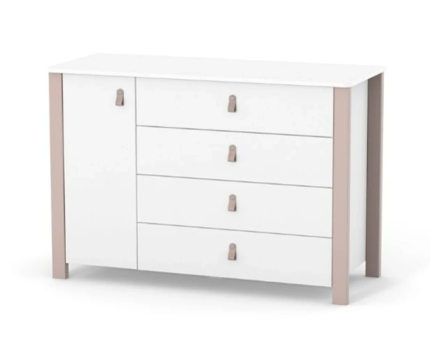 Cassettiera per bambini ZUKKO 1200 Gekko Kids. Colore bianco-beige.