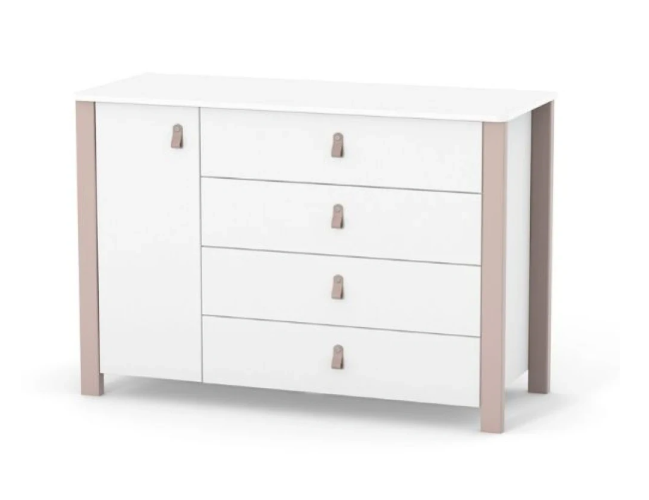 Cassettiera per bambini ZUKKO 1200 Gekko Kids. Colore bianco-beige.