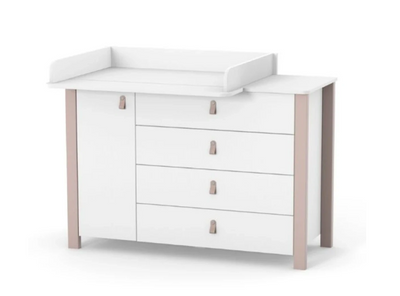 Cassettiera per bambini ZUKKO 1200 Gekko Kids. Colore bianco-beige.