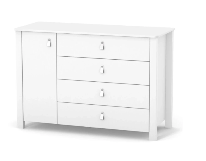 Cassettiera per bambini ZUKKO 1200 Gekko Kids. Colore bianco.