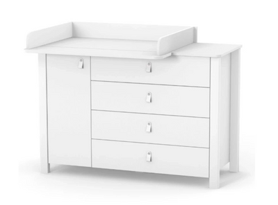 Cassettiera per bambini ZUKKO 1200 Gekko Kids. Colore bianco.