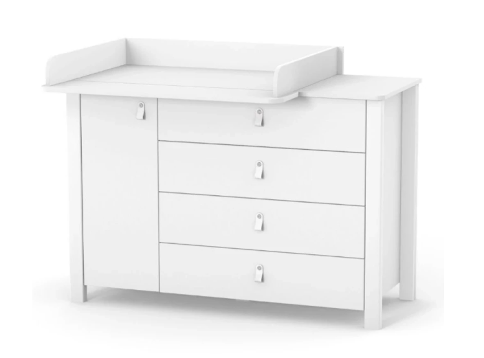 Cassettiera per bambini ZUKKO 1200 Gekko Kids. Colore bianco.