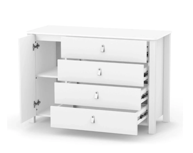 Cassettiera per bambini ZUKKO 1200 Gekko Kids. Colore bianco.