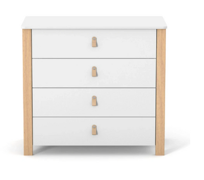 Cassettiera per bambini ZUKKO 900 Gekko Kids. Colore bianco-legno naturale.