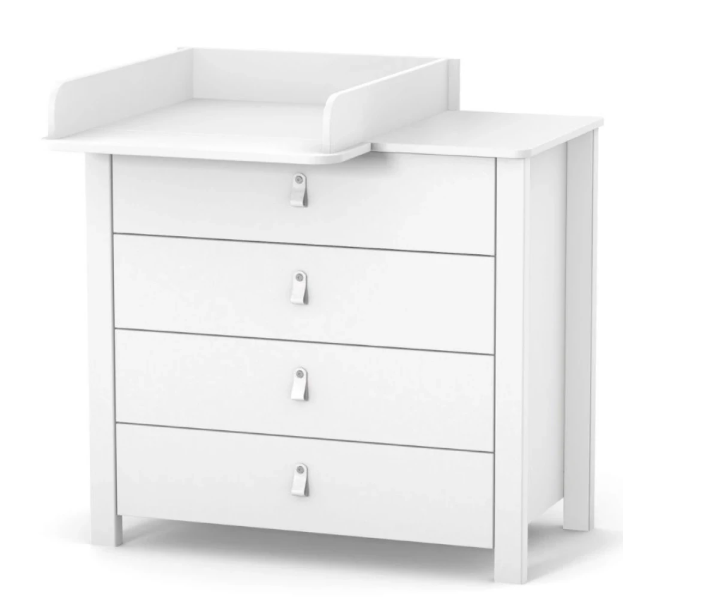 Cassettiera per bambini ZUKKO 900 Gekko Kids. Colore bianco.