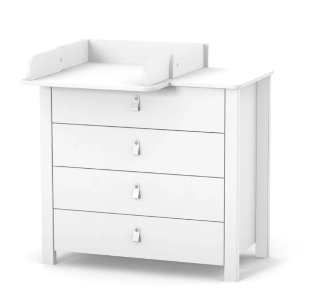 Cassettiera per bambini ZUKKO 900 Gekko Kids. Colore bianco.