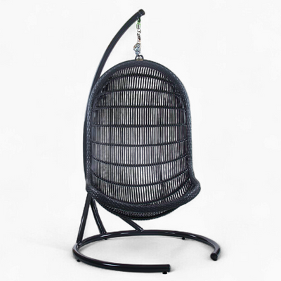 Poltrona sospesa di alta qualità con supporto PARMA Terico — sedia a dondolo con ergonomia della poltrona classica. Nera.