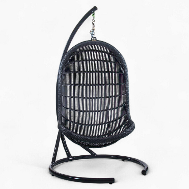 Poltrona sospesa di alta qualità con supporto PARMA Terico — sedia a dondolo con ergonomia della poltrona classica. Nera.