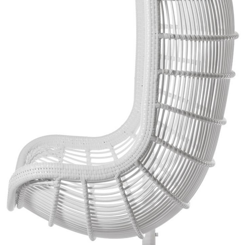 Poltrona sospesa di alta qualità con supporto PARMA Terico — sedia a dondolo con ergonomia della poltrona classica. Bianca.