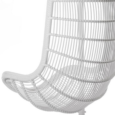 Poltrona sospesa di alta qualità con supporto PARMA Terico — sedia a dondolo con ergonomia della poltrona classica. Bianca.