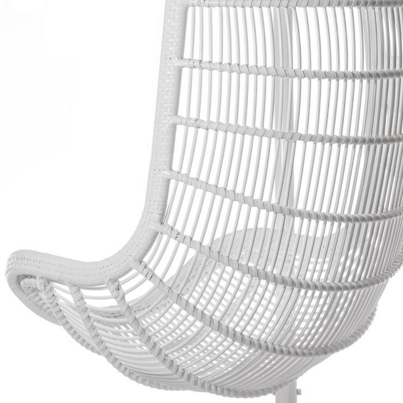 Poltrona sospesa di alta qualità con supporto PARMA Terico — sedia a dondolo con ergonomia della poltrona classica. Bianca.