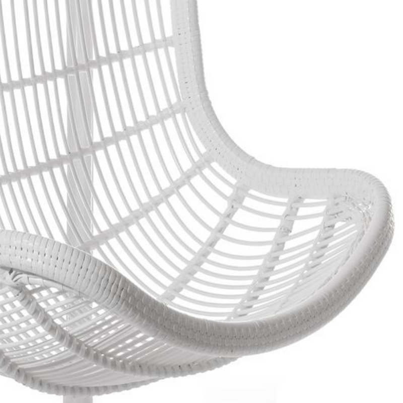 Poltrona sospesa di alta qualità con supporto PARMA Terico — sedia a dondolo con ergonomia della poltrona classica. Bianca.